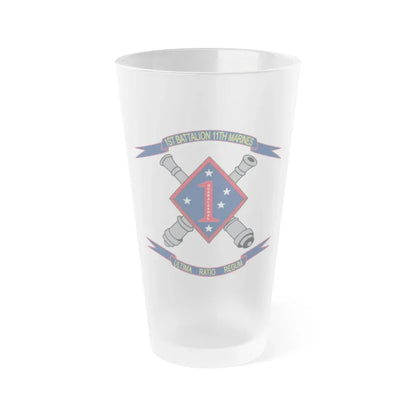 1st Battalion 11th Marines (USMC) Frosted Pint Glass 16oz Default Title - Go Mug Yourself