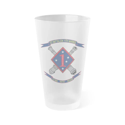 1st Battalion 11th Marines (USMC) Frosted Pint Glass 16oz Default Title - Go Mug Yourself