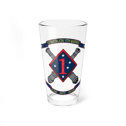 1st Battalion 11th Marines (USMC) Pint Glass 16oz-16oz-Go Mug Yourself