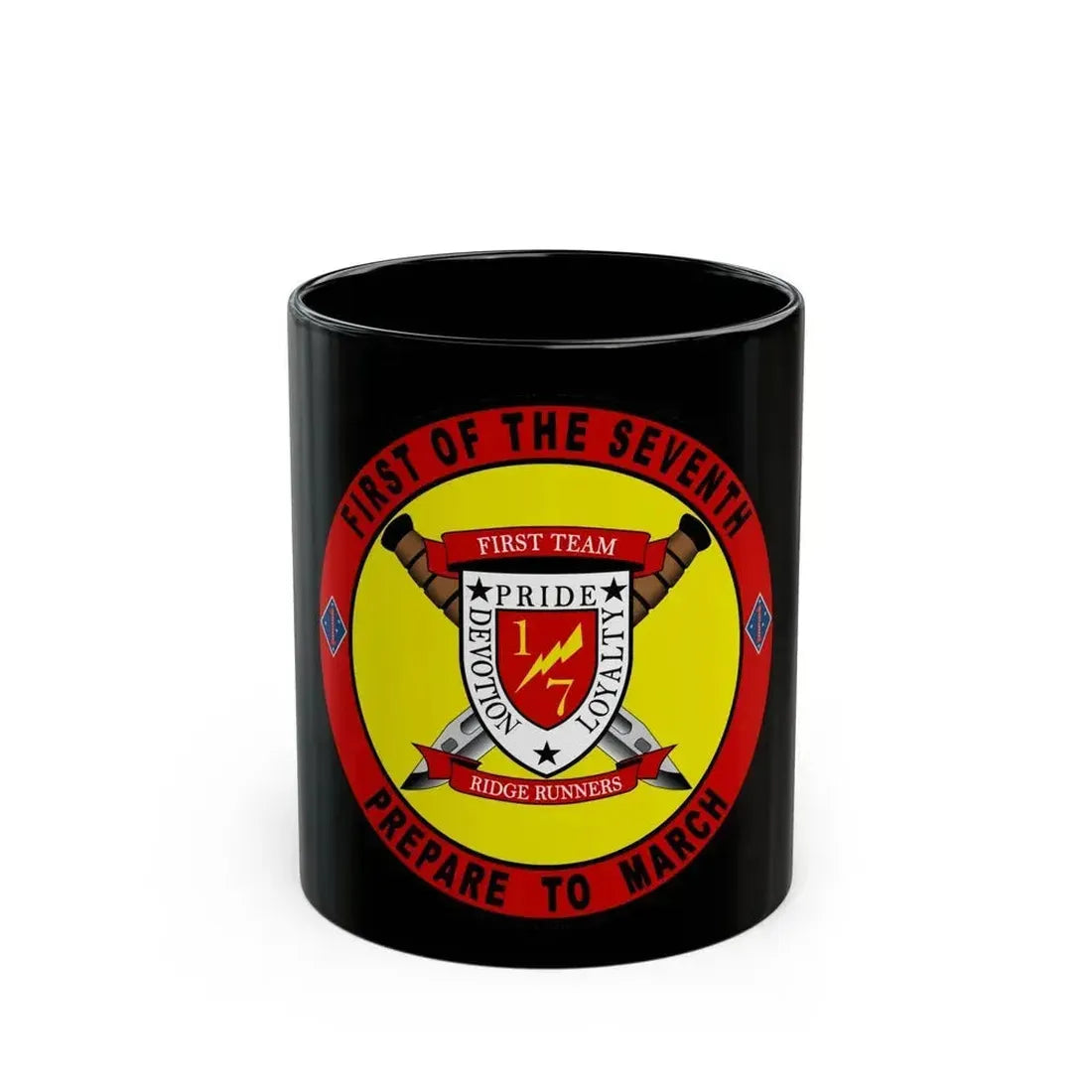 1st Battalion 7th Marines (USMC) Black Coffee Mug 11oz - Go Mug Yourself