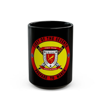 1st Battalion 7th Marines (USMC) Black Coffee Mug-15oz-Go Mug Yourself