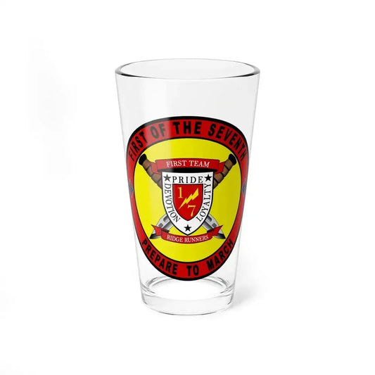 1st Battalion 7th Marines (USMC) Pint Glass 16oz 16oz - Go Mug Yourself