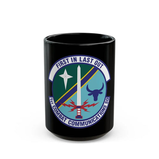 1st Combat Communications Squadron (U.S. Air Force) Black Coffee Mug-15oz-Go Mug Yourself