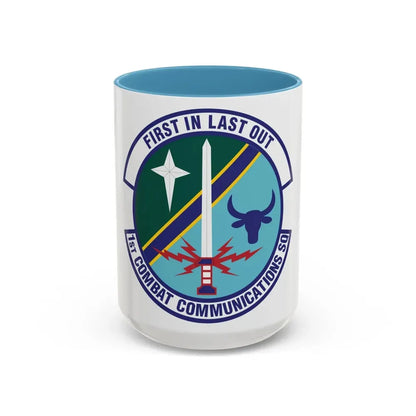 1st Combat Communications Squadron (U.S. Air Force) Accent Coffee Mug 15oz Light Blue - Go Mug Yourself
