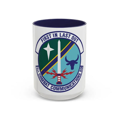 1st Combat Communications Squadron (U.S. Air Force) Accent Coffee Mug 15oz Navy - Go Mug Yourself
