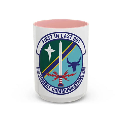 1st Combat Communications Squadron (U.S. Air Force) Accent Coffee Mug 15oz Pink - Go Mug Yourself