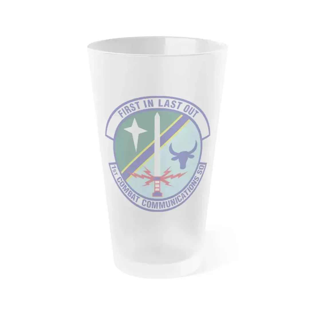 1st Combat Communications Squadron (U.S. Air Force) Frosted Pint Glass 16oz 16oz Frosted - Go Mug Yourself