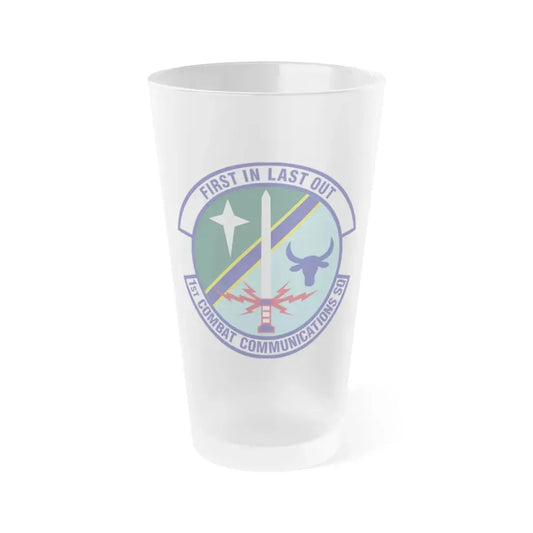 1st Combat Communications Squadron (U.S. Air Force) Frosted Pint Glass 16oz 16oz Frosted - Go Mug Yourself