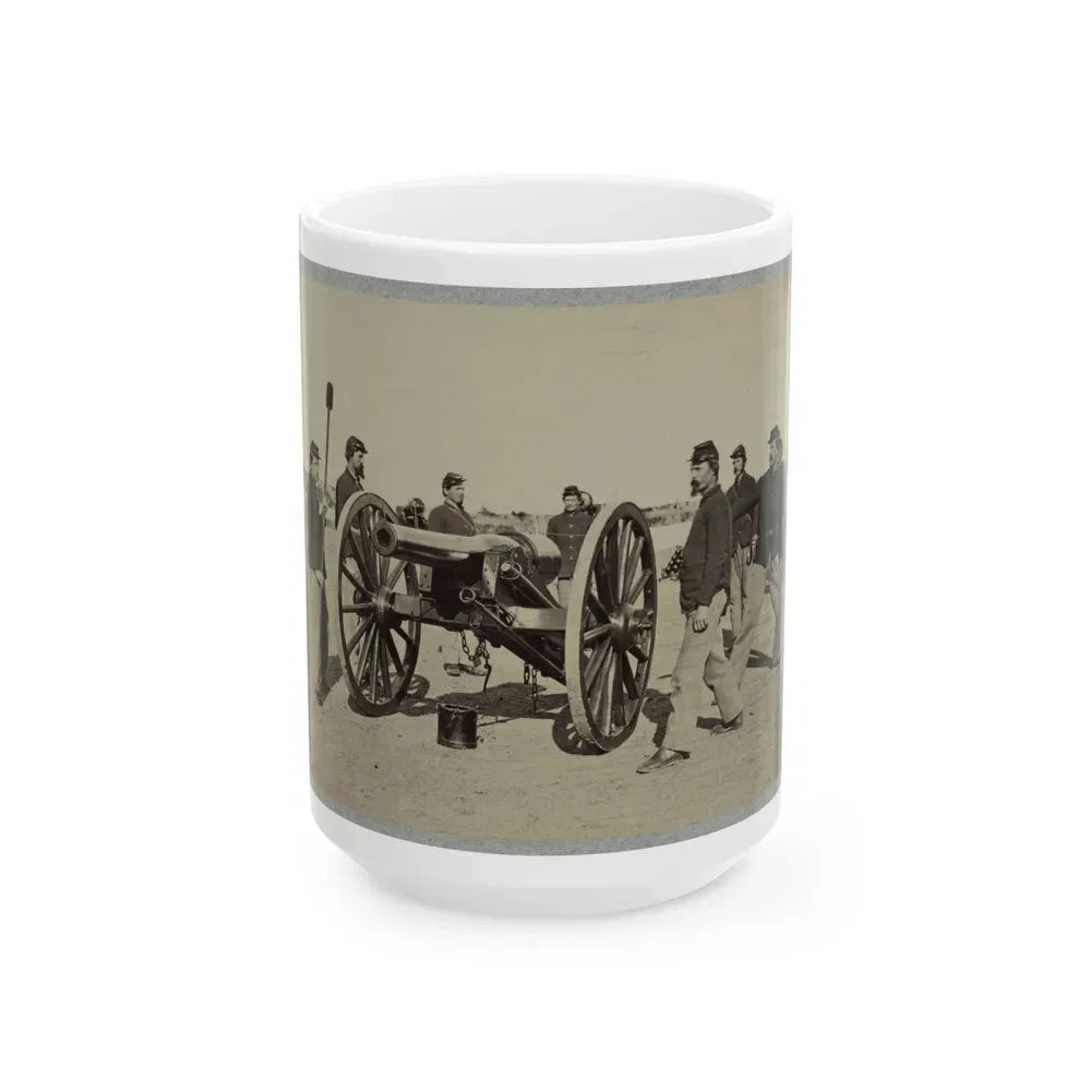 1st Conn. Artillery, Ft. Richardson, Arlington Heights, Va. 20 Pounder Parrott (U.S. Civil War) White Coffee Mug 15oz - Go Mug Yourself
