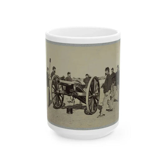 1st Conn. Artillery, Ft. Richardson, Arlington Heights, Va. 20 Pounder Parrott (U.S. Civil War) White Coffee Mug 15oz - Go Mug Yourself