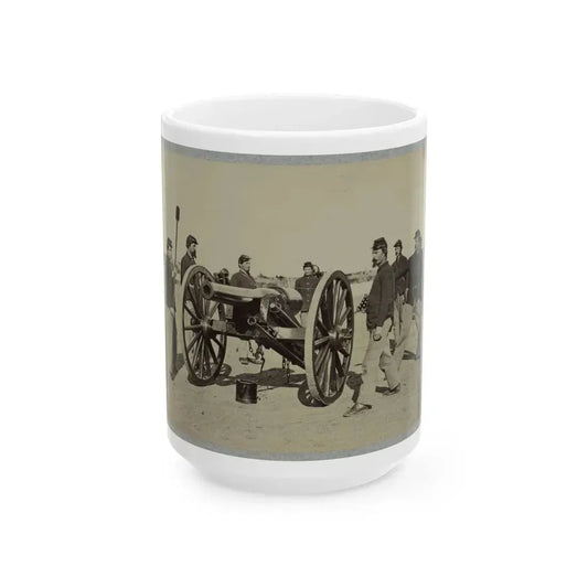 1st Conn. Artillery, Ft. Richardson, Arlington Heights, Va. 20 Pounder Parrott (U.S. Civil War) White Coffee Mug 15oz - Go Mug Yourself