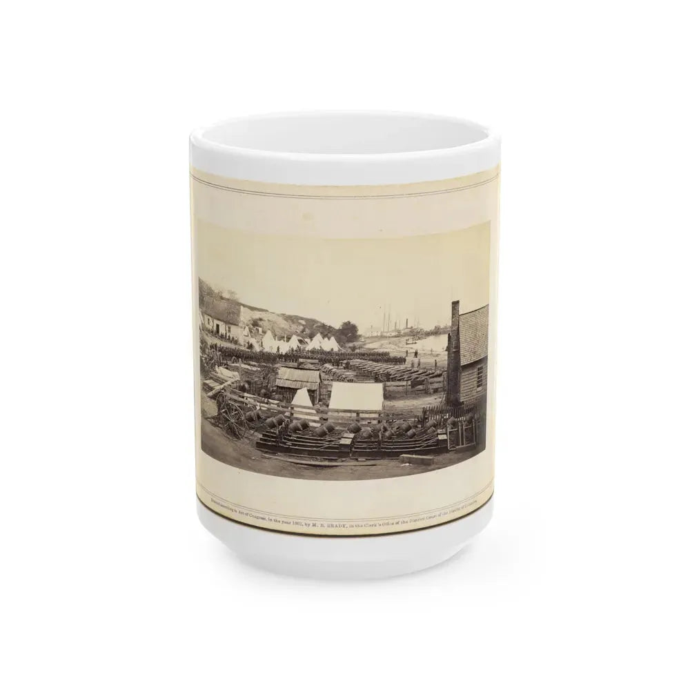 1st Connecticut Artillery Park Encamped At The Former Quarters Of The Louisiana Tigers. (U.S. Civil War) White Coffee Mug 15oz - Go Mug Yourself