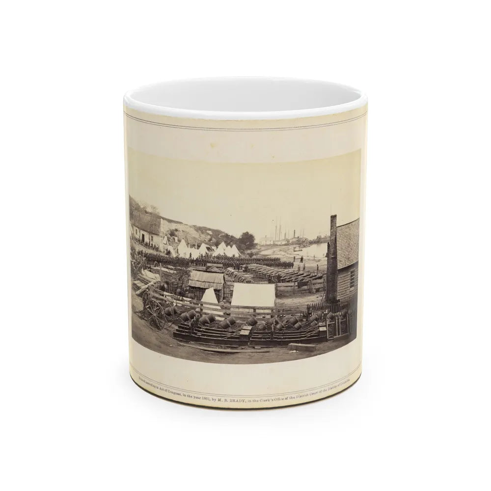 1st Connecticut Artillery Park Encamped At The Former Quarters Of The Louisiana Tigers. (U.S. Civil War) White Coffee Mug-11oz-Go Mug Yourself