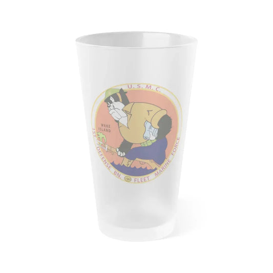 1st Defense Battalion Wake Island (USMC) Frosted Pint Glass 16oz Default Title - Go Mug Yourself