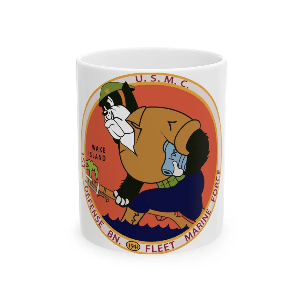 1st Defense Battalion Wake Island (USMC) White Coffee Mug-11oz-Go Mug Yourself