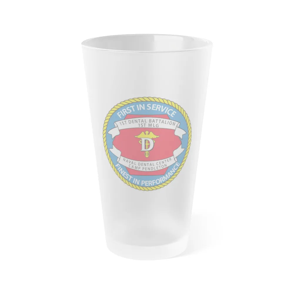 1st Dental Btn Naval Dental Cnt Camp Pendleton (U.S. Navy) Frosted Pint Glass 16oz-Go Mug Yourself