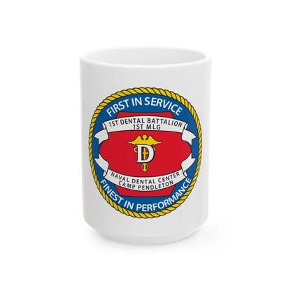 1st Dental Btn Naval Dental Cnt Camp Pendleton (U.S. Navy) White Coffee Mug-15oz-Go Mug Yourself