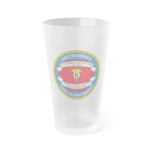 1st Dental Btn Naval Dental Cnt Camp Pendleton (U.S. Navy) Frosted Pint Glass 16oz Default Title - Go Mug Yourself