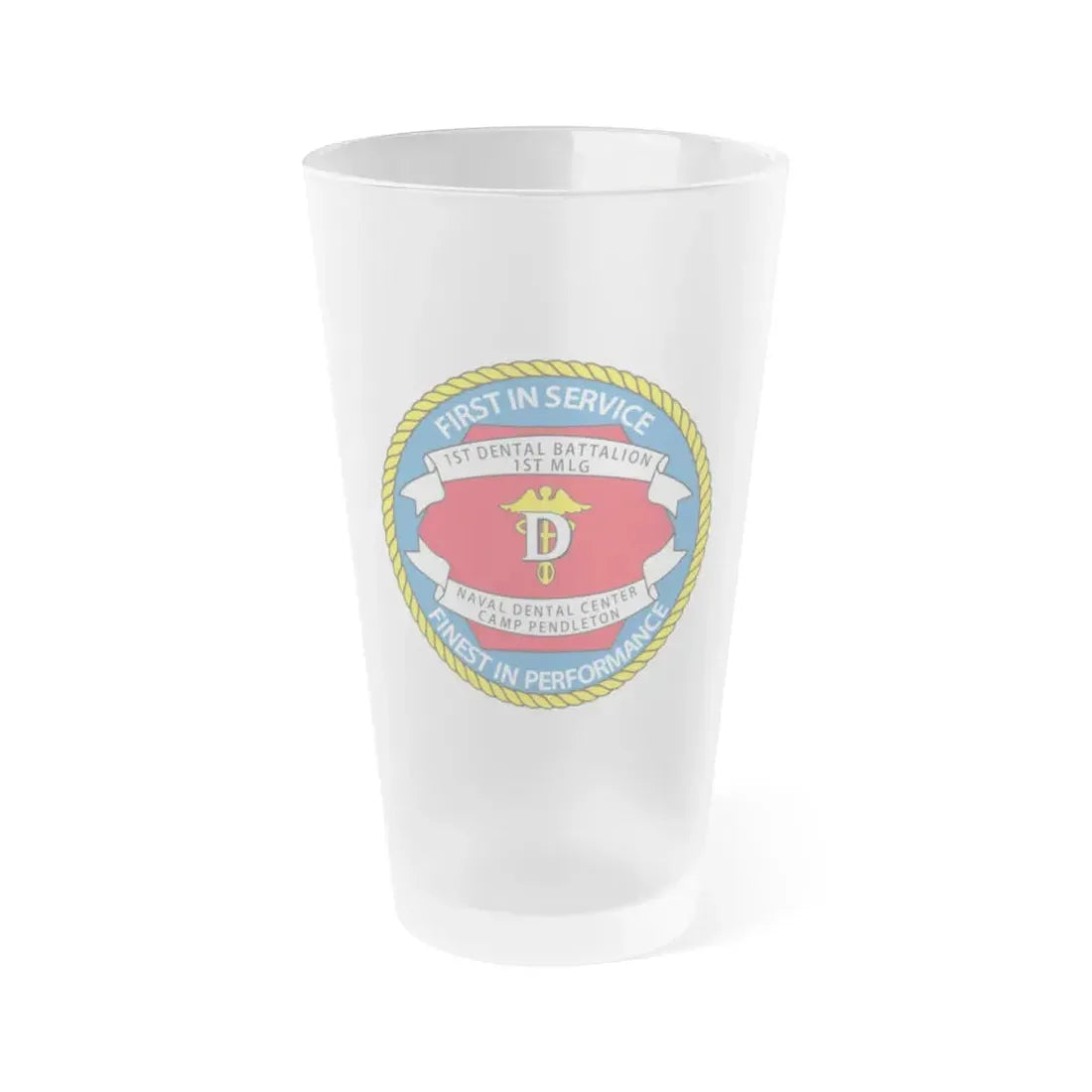 1st Dental Btn Naval Dental Cnt Camp Pendleton (U.S. Navy) Frosted Pint Glass 16oz Default Title - Go Mug Yourself