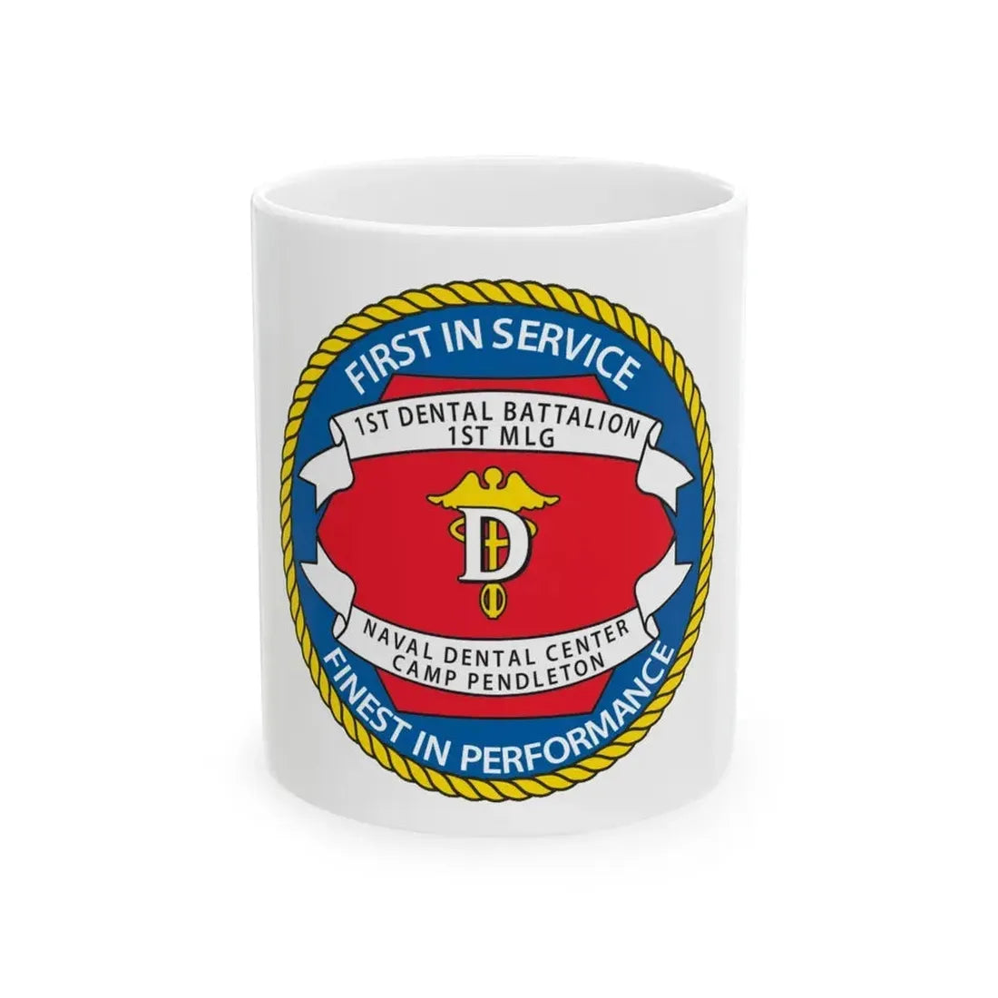 1st Dental Btn Naval Dental Cnt Camp Pendleton (U.S. Navy) White Coffee Mug 11oz - Go Mug Yourself