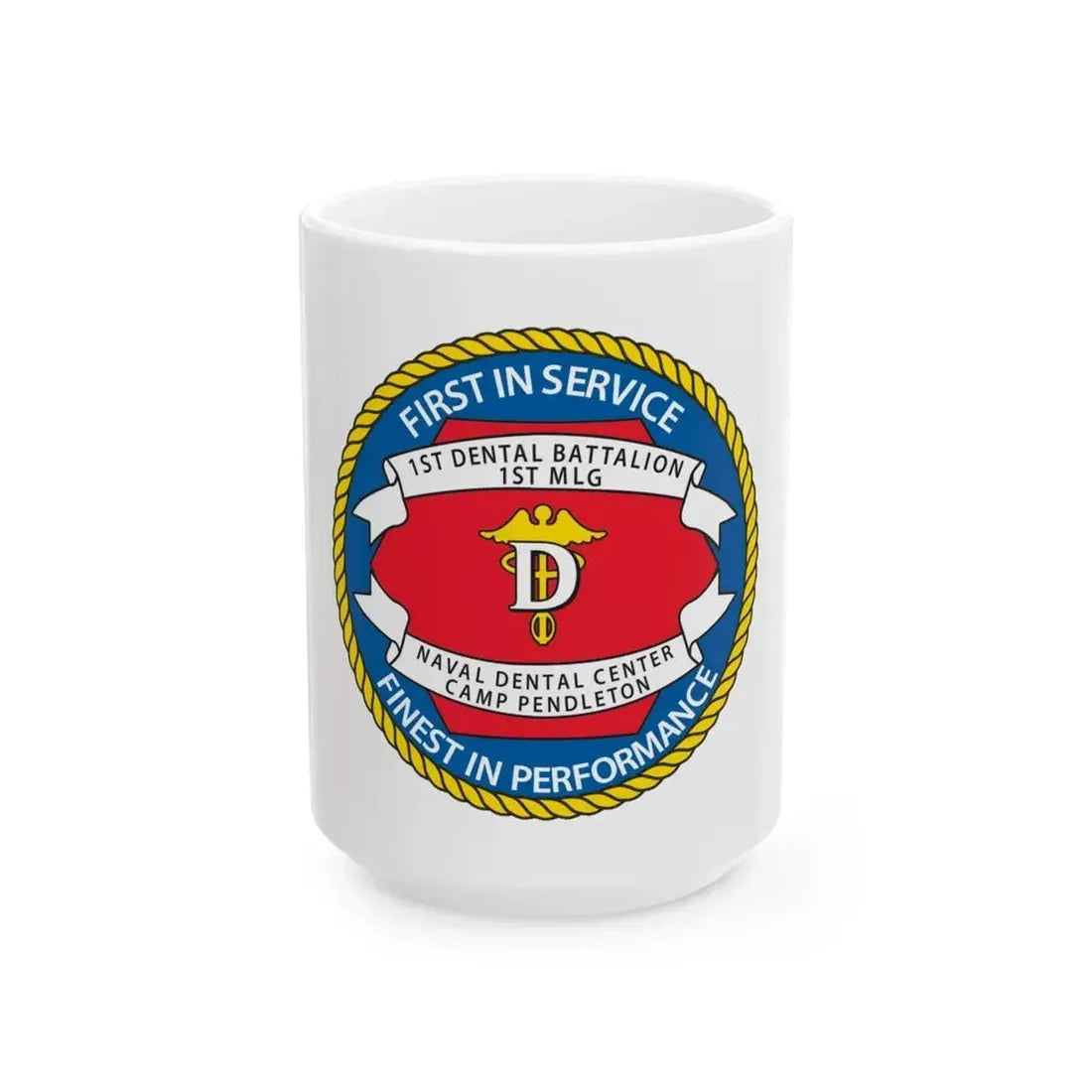 1st Dental Btn Naval Dental Cnt Camp Pendleton (U.S. Navy) White Coffee Mug 15oz - Go Mug Yourself