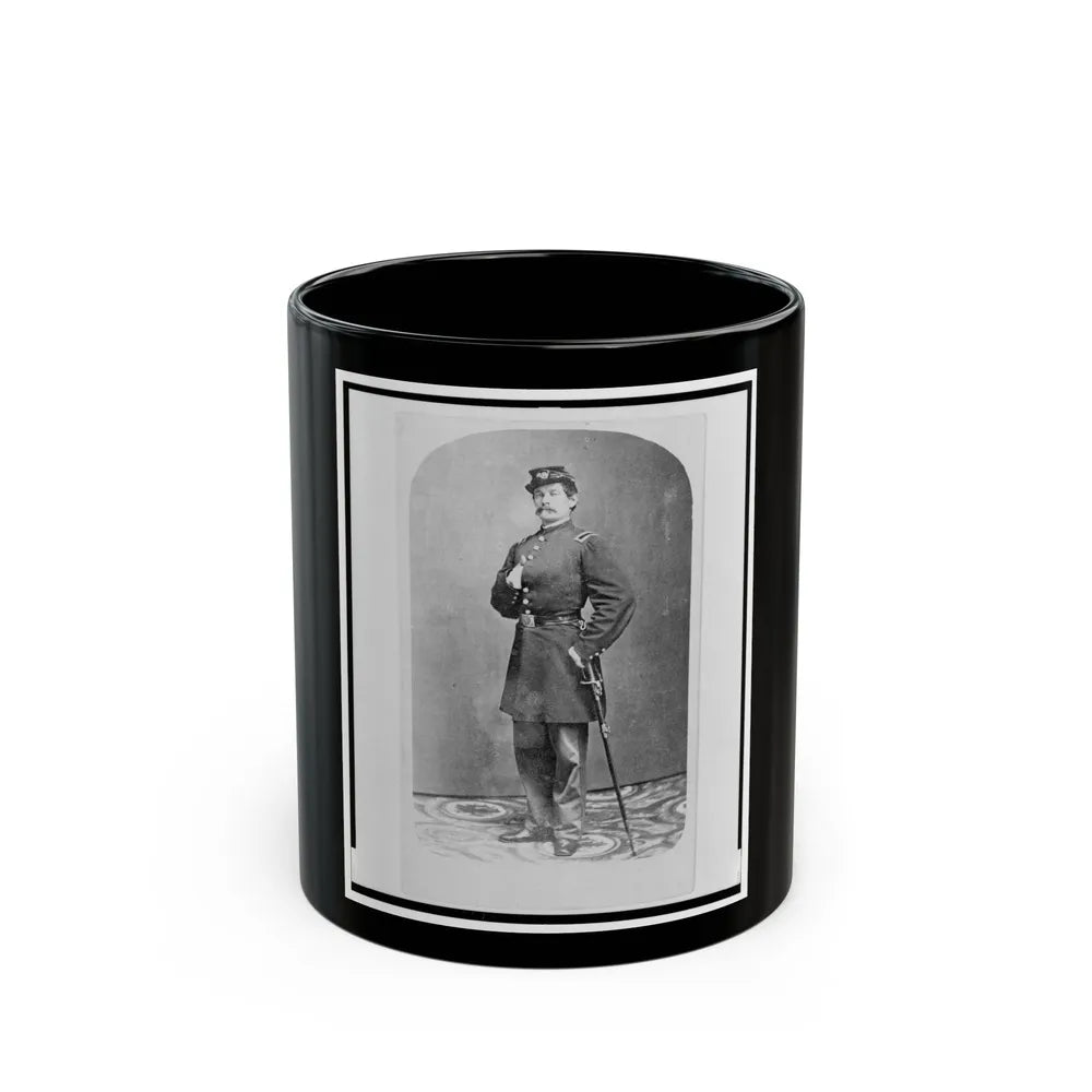 1st Lieutenant August Bitter, Union Officer In The 24th Illinois Regiment, Full-Length Portrait, Standing, Facing Front (U.S. Civil War) Black Coffee Mug-11oz-Go Mug Yourself