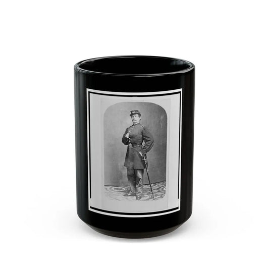 1st Lieutenant August Bitter, Union Officer In The 24th Illinois Regiment, Full-Length Portrait, Standing, Facing Front (U.S. Civil War) Black Coffee Mug-15oz-Go Mug Yourself