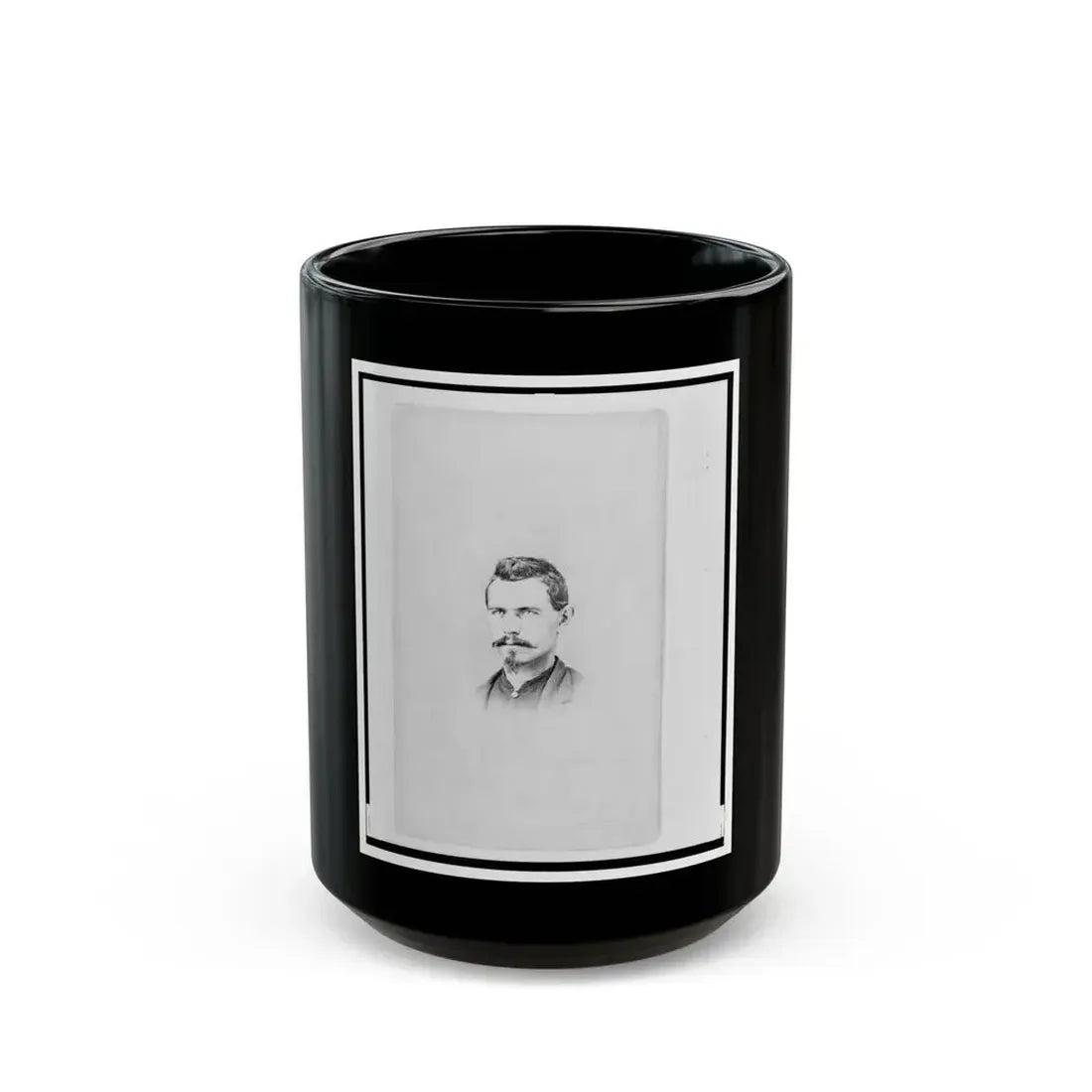 1st Lieutenant Charles Reifert (Reiffert), Union Officer In The 32nd Indiana Regiment, Bust Portrait, Facing Front (U.S. Civil War) Black Coffee Mug 15oz - Go Mug Yourself