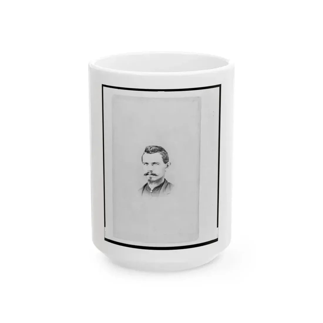 1st Lieutenant Charles Reifert (Reiffert), Union Officer In The 32nd Indiana Regiment, Bust Portrait, Facing Front (U.S. Civil War) White Coffee Mug 15oz - Go Mug Yourself