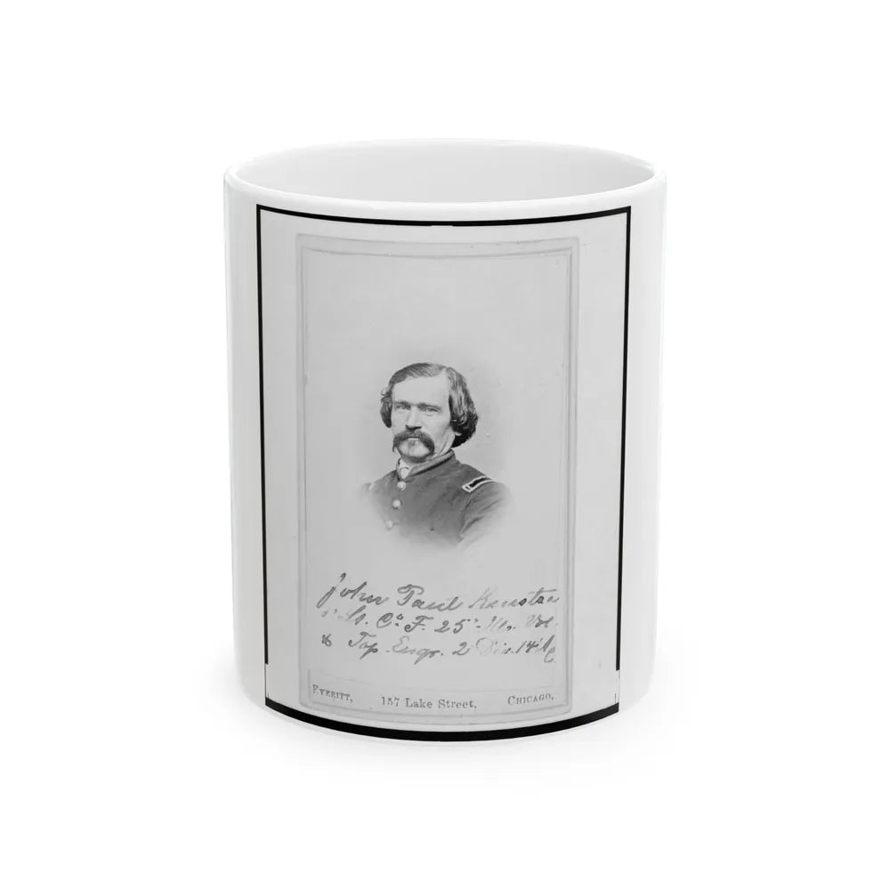 1st Lieutenant John Paul Kuntze, Union Officer, Bust Portrait, Facing Front (U.S. Civil War) White Coffee Mug-11oz-Go Mug Yourself