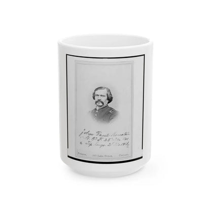 1st Lieutenant John Paul Kuntze, Union Officer, Bust Portrait, Facing Front (U.S. Civil War) White Coffee Mug-15oz-Go Mug Yourself