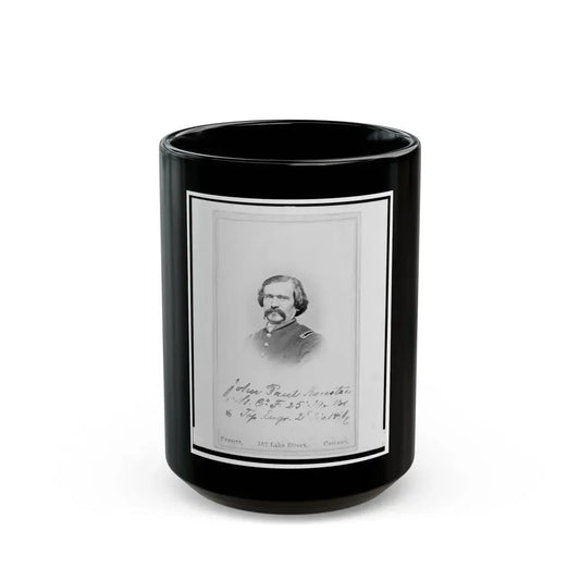 1st Lieutenant John Paul Kuntze, Union Officer, Bust Portrait, Facing Front (U.S. Civil War) Black Coffee Mug 15oz - Go Mug Yourself
