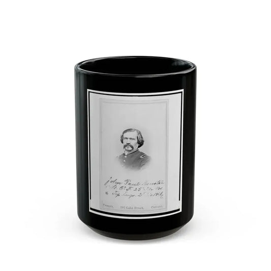1st Lieutenant John Paul Kuntze, Union Officer, Bust Portrait, Facing Front (U.S. Civil War) Black Coffee Mug 15oz - Go Mug Yourself