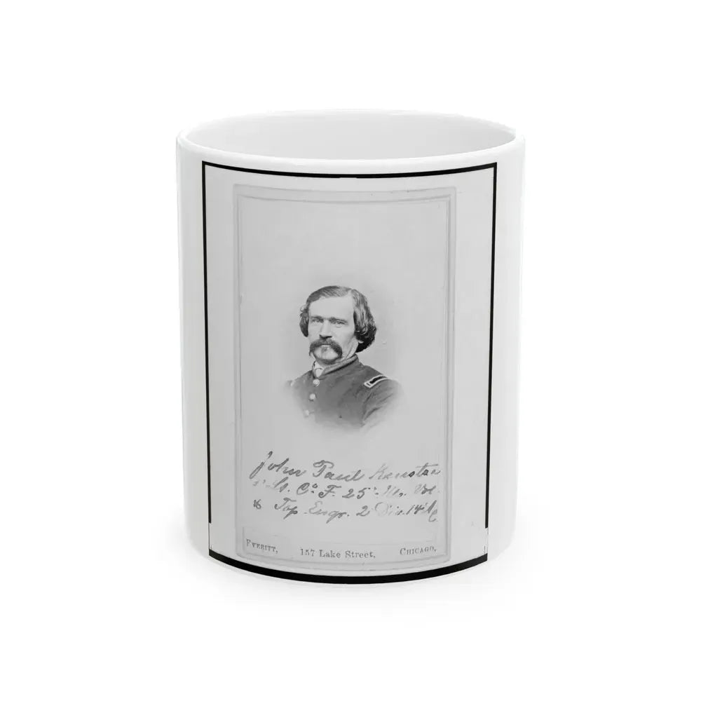 1st Lieutenant John Paul Kuntze, Union Officer, Bust Portrait, Facing Front (U.S. Civil War) White Coffee Mug 11oz - Go Mug Yourself