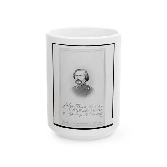 1st Lieutenant John Paul Kuntze, Union Officer, Bust Portrait, Facing Front (U.S. Civil War) White Coffee Mug 15oz - Go Mug Yourself
