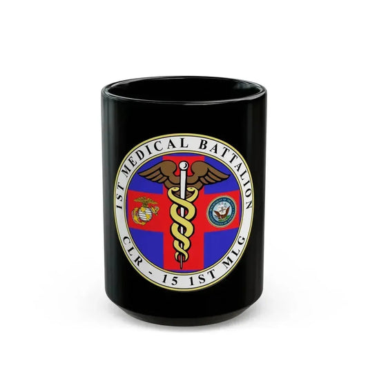 1st Medical Battalion (USMC) Black Coffee Mug 15oz - Go Mug Yourself