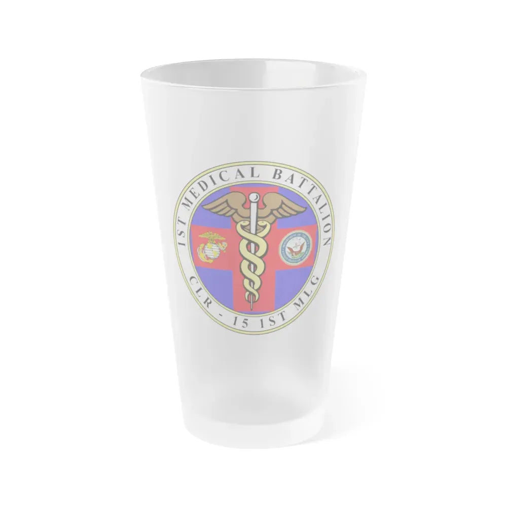 1st Medical Battalion (USMC) Frosted Pint Glass 16oz Default Title - Go Mug Yourself