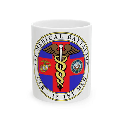 1st Medical Battalion (USMC) White Coffee Mug-11oz-Go Mug Yourself