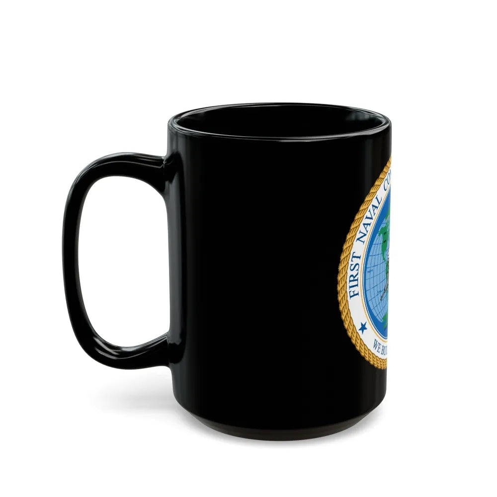 1st Naval Construction Div Seabee (U.S. Navy) Black Coffee Mug-Go Mug Yourself