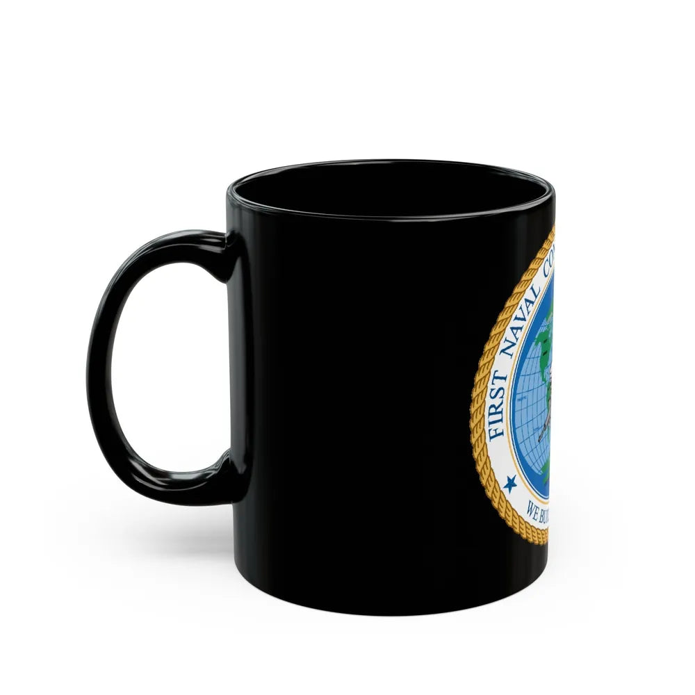 1st Naval Construction Div Seabee (U.S. Navy) Black Coffee Mug-Go Mug Yourself