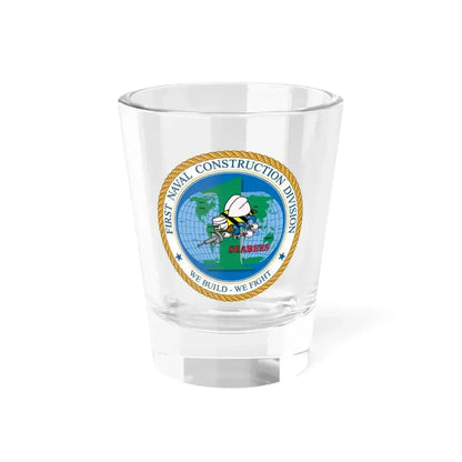 1st Naval Construction Div Seabee (U.S. Navy) Shot Glass 1.5oz 1.5oz - Go Mug Yourself