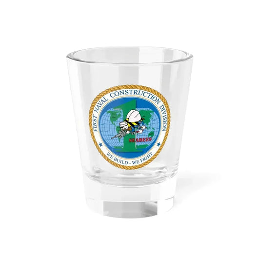 1st Naval Construction Div Seabee (U.S. Navy) Shot Glass 1.5oz 1.5oz - Go Mug Yourself