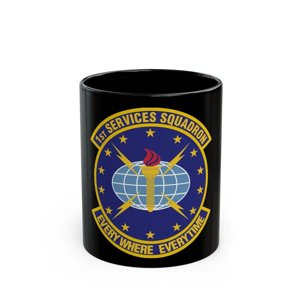 1st Services Squadron (U.S. Air Force) Black Coffee Mug-11oz-Go Mug Yourself