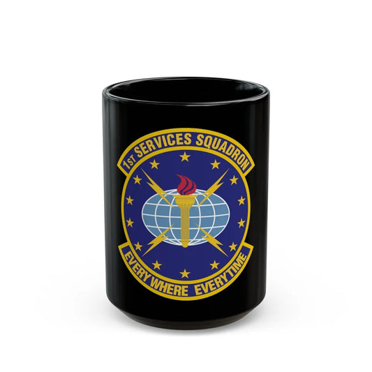 1st Services Squadron (U.S. Air Force) Black Coffee Mug-15oz-Go Mug Yourself