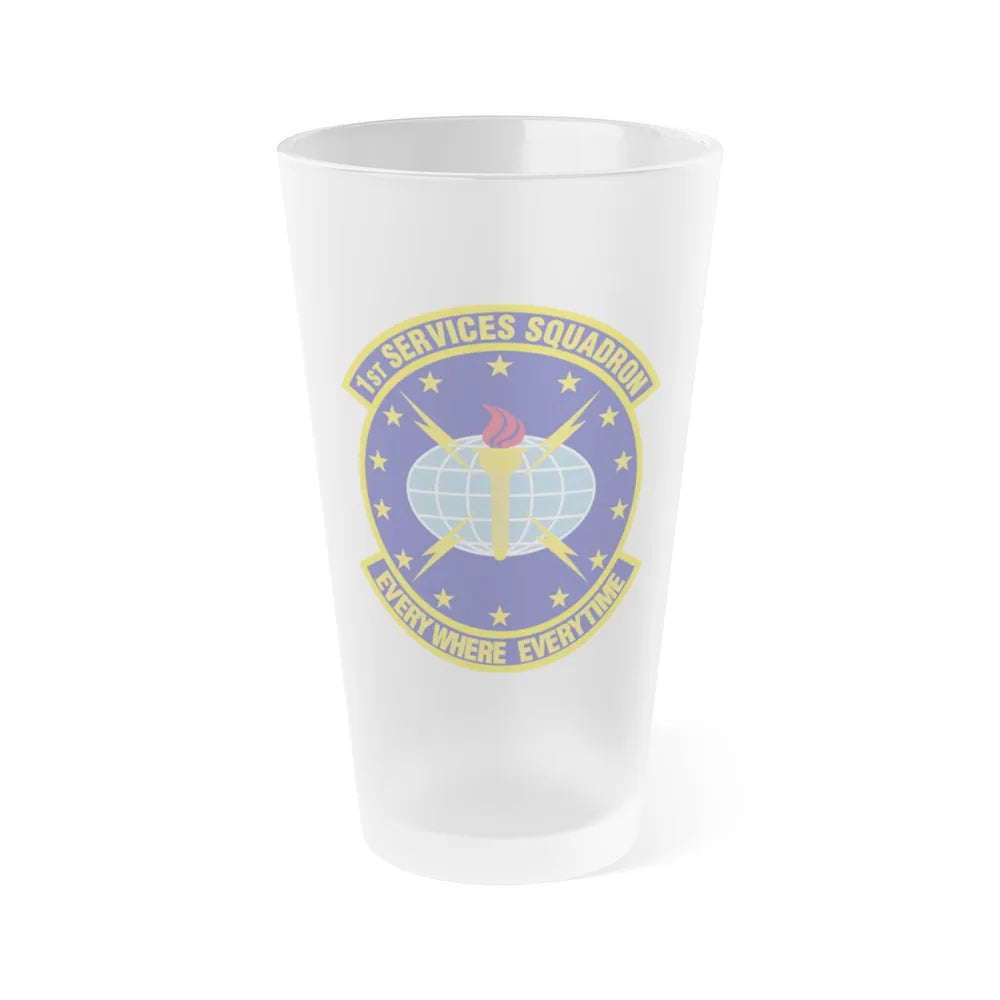 1st Services Squadron (U.S. Air Force) Frosted Pint Glass 16oz-16oz-Frosted-Go Mug Yourself