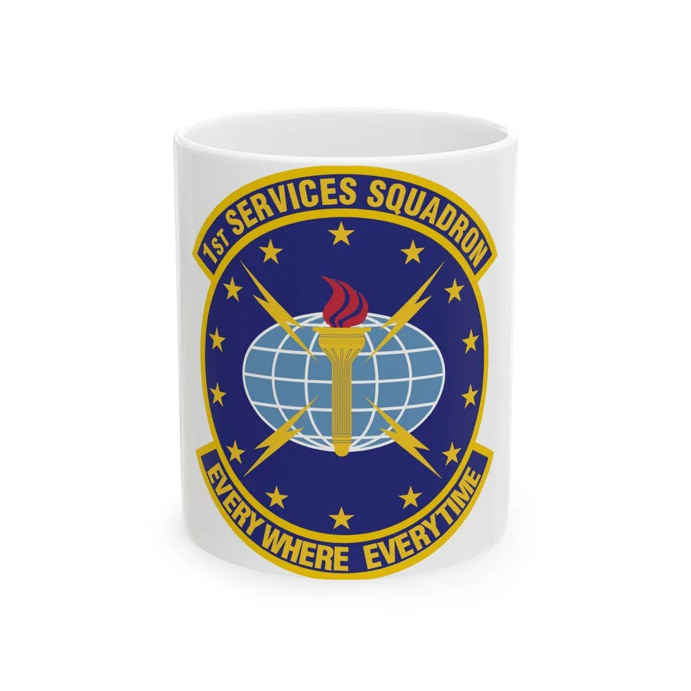 1st Services Squadron (U.S. Air Force) White Coffee Mug-11oz-Go Mug Yourself