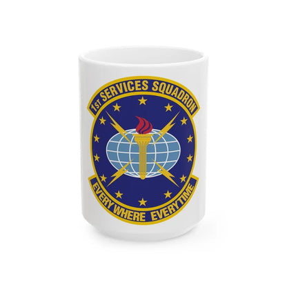 1st Services Squadron (U.S. Air Force) White Coffee Mug-15oz-Go Mug Yourself