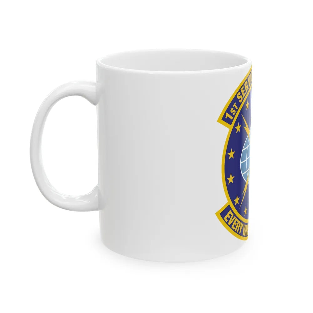 1st Services Squadron (U.S. Air Force) White Coffee Mug-Go Mug Yourself