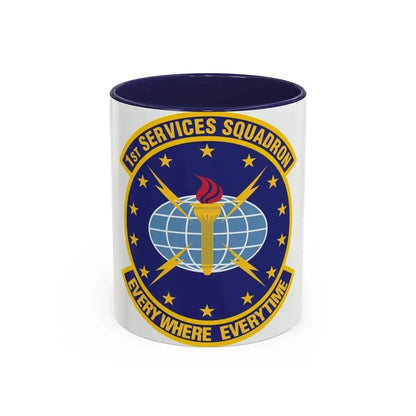 1st Services Squadron (U.S. Air Force) Accent Coffee Mug 11oz Navy - Go Mug Yourself