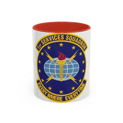 1st Services Squadron (U.S. Air Force) Accent Coffee Mug 11oz Red - Go Mug Yourself